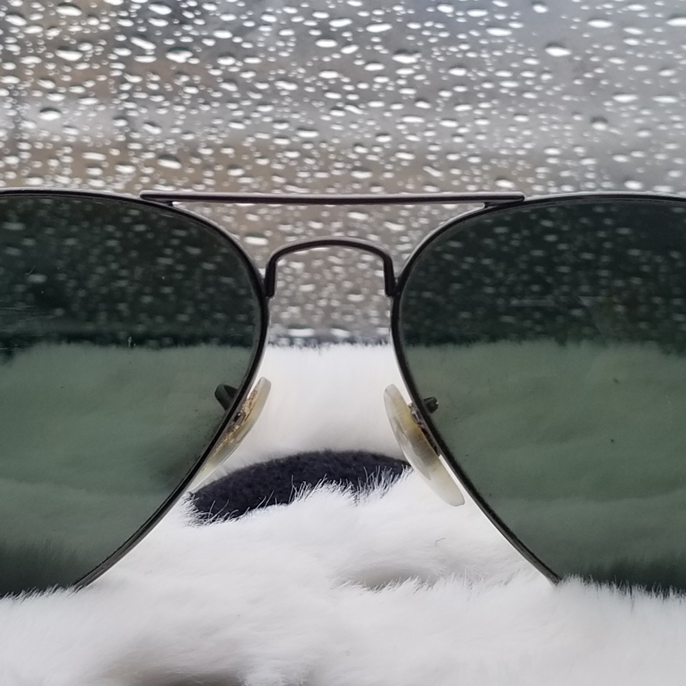 Green Aviator Glasses with Metal Frame